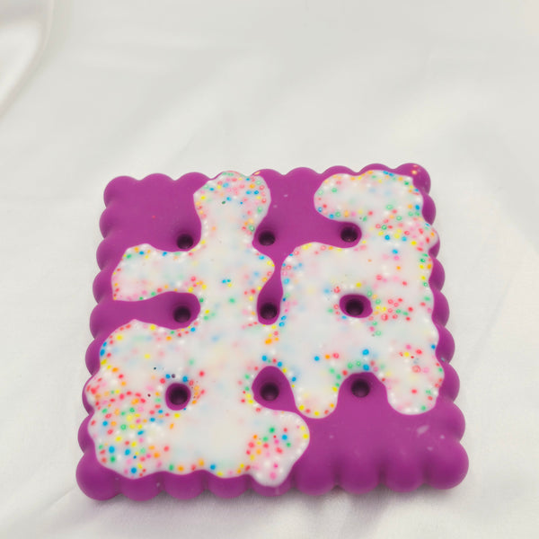Resin Cookie Coaster - White/Purple/Sprinkles