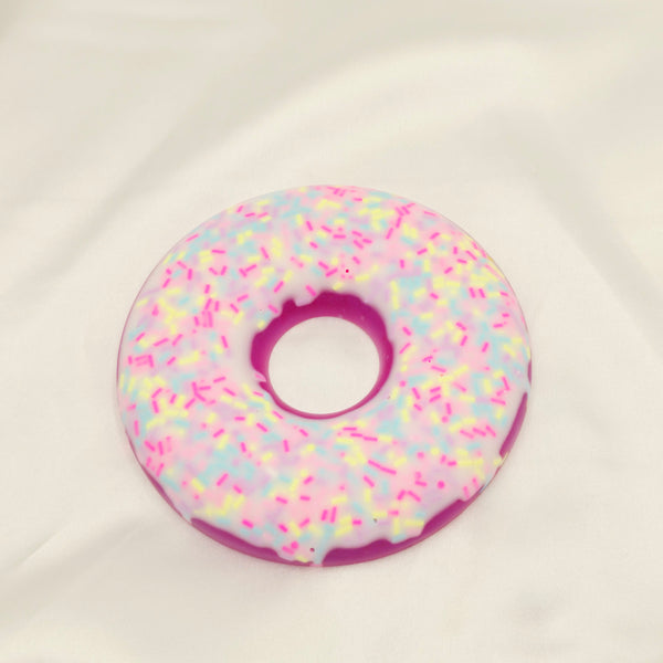 Resin Donut Coaster - Rainbow Sprinkles/Pink
