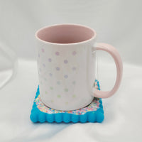 Resin Cookie Coaster - White/Blue/Sprinkles