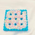 Resin Cookie Coaster - White/Blue/Sprinkles