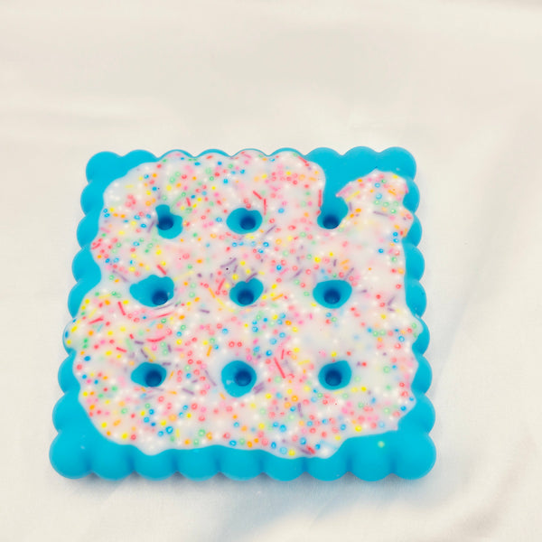 Resin Cookie Coaster - White/Blue/Sprinkles