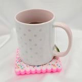 Resin Cookie Coaster - White/Pink/Sprinkles