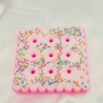 Resin Cookie Coaster - White/Pink/Sprinkles