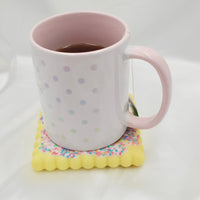 Resin Cookie Coaster - Yellow/Sprinkles