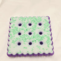 Resin Cookie Coaster - White/Green/Purple