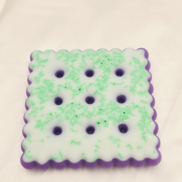 Resin Cookie Coaster - White/Green/Purple