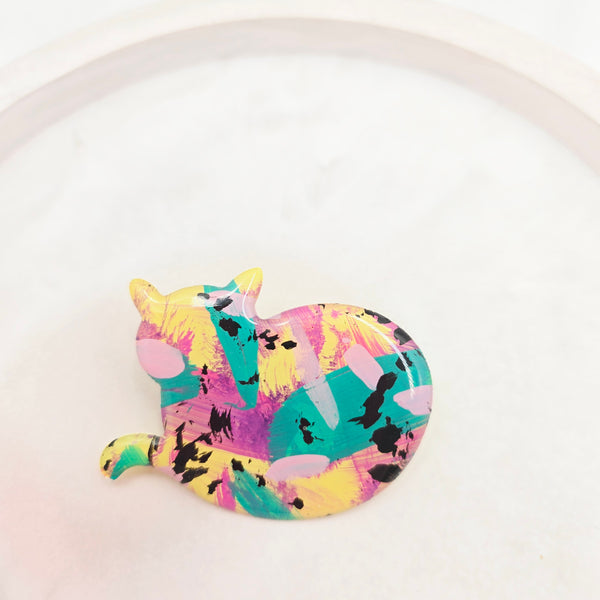 Resin Cat Brooch - Lulu