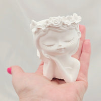 Casting Resin Mini Girl Pot - White