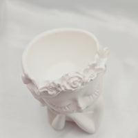 Casting Resin Mini Girl Pot - White