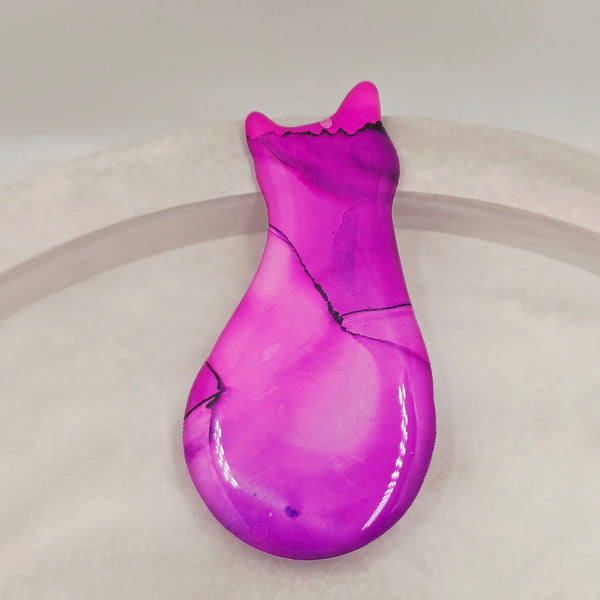Resin Cat Brooch - Jade