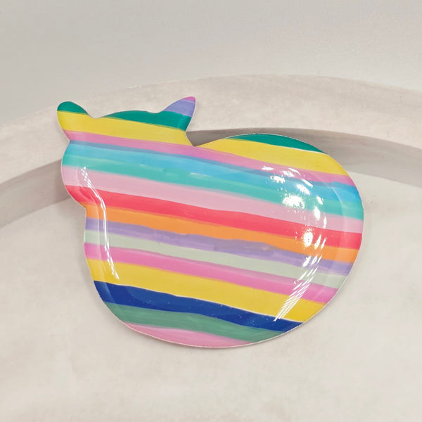 Resin Cat Brooch - Stripes