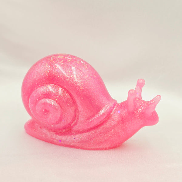 Desk Décor Resin Snail - Shimmery Pink
