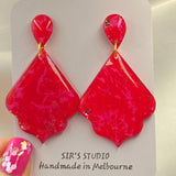 Cherry Dangle Resin Earrings Large