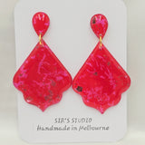 Cherry Dangle Resin Earrings Large