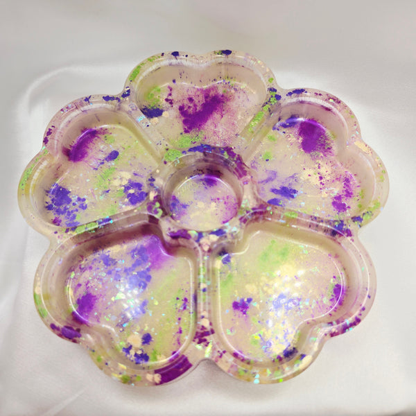 Resin Flower Trinket Section Dish