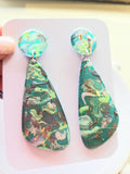 Paua Dangle Resin Earrings